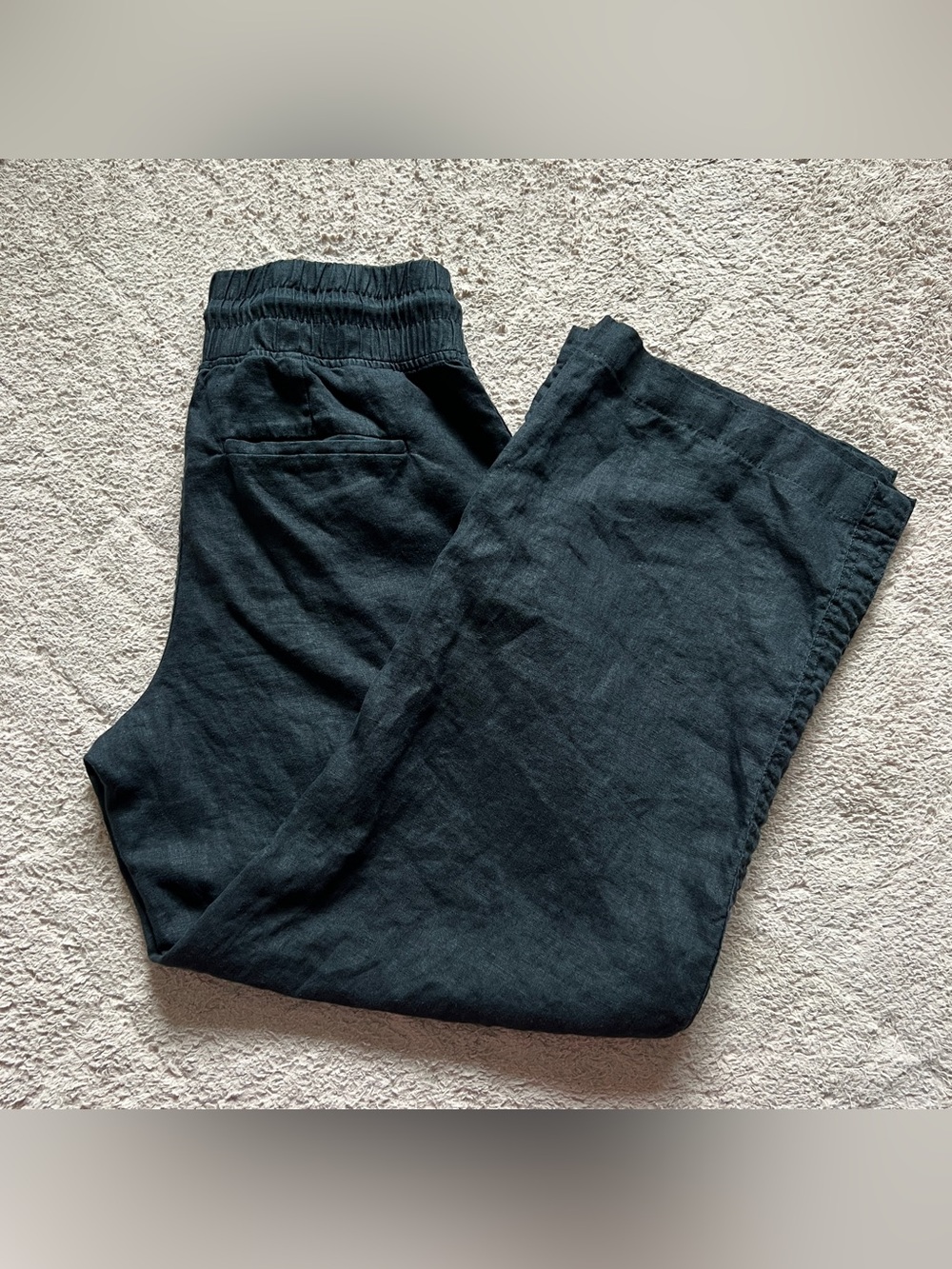 Athleta Cabo Linen Wide Leg Pants Stretchy Vacation Minimalist Relaxed Sz 6